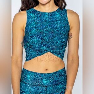 Reel Skipper New Raya Twist Top in Ocean Camo Sz XS UPF 30 Lightweight Summer